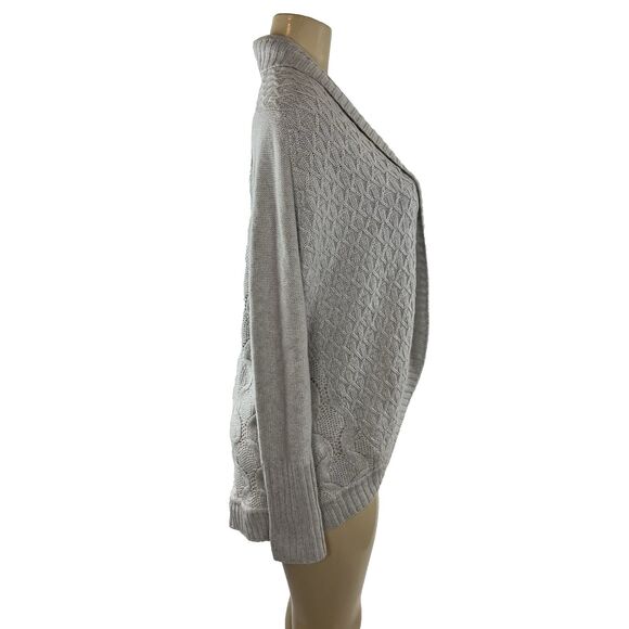 Kinross Cashmere Cardigan Sweater Size XS Gray Cable Knit Open Front Capsule - Picture 3 of 12